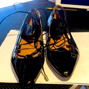 Woman or young lady patient leather flats